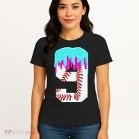 Baseball Drip 9 Year Old 9th Birthday Jersey Number 9 Women's T-Shirt thumb 4