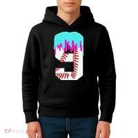 Baseball Drip 9 Year Old 9th Birthday Jersey Number 9 Kids Hoodie thumb 4