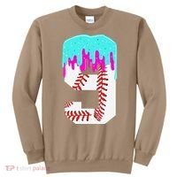 Baseball Drip 9 Year Old 9th Birthday Jersey Number 9 Sweatshirt thumb 0