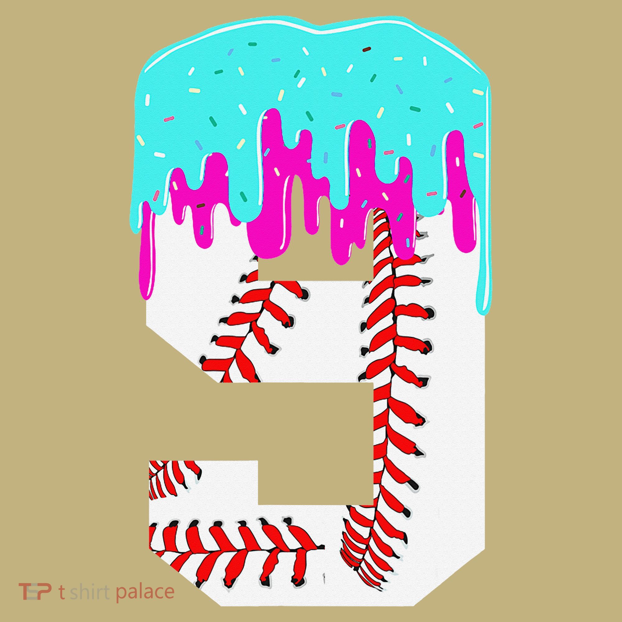 Baseball Drip 9 Year Old 9th Birthday Jersey Number 9 Sweatshirt