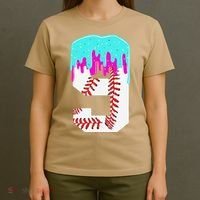 Baseball Drip 9 Year Old 9th Birthday Jersey Number 9 T-Shirt thumb 4