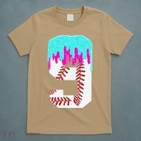 Baseball Drip 9 Year Old 9th Birthday Jersey Number 9 T-Shirt thumb 5