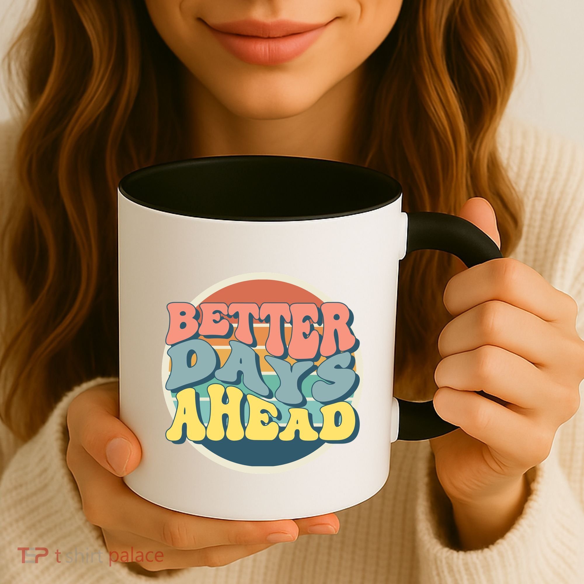 Better Days Ahead Retro Sunset Coffee Mug