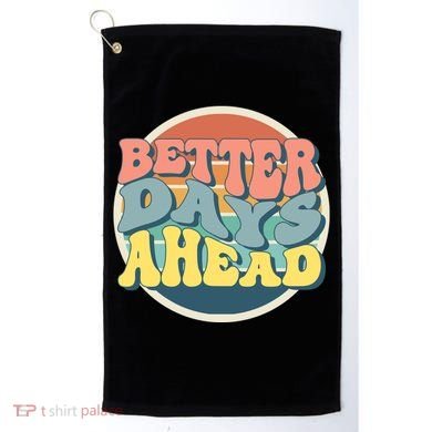 Better Days Ahead Retro Sunset Golf Towel