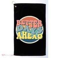 Better Days Ahead Retro Sunset Golf Towel thumb 0