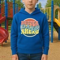Better Days Ahead Retro Sunset Kids Hoodie thumb 2
