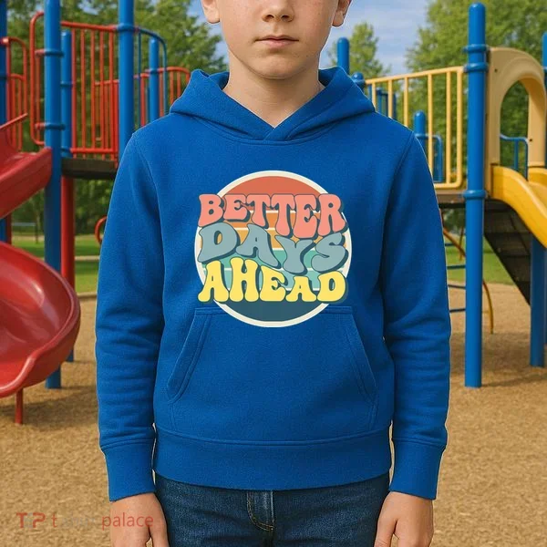 Better Days Ahead Retro Sunset Kids Hoodie
