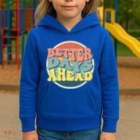 Better Days Ahead Retro Sunset Kids Hoodie thumb 3