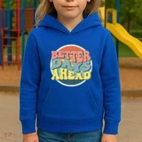Better Days Ahead Retro Sunset Kids Hoodie thumb 3