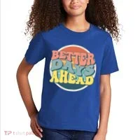 Better Days Ahead Retro Sunset Kids T-Shirt thumb 2