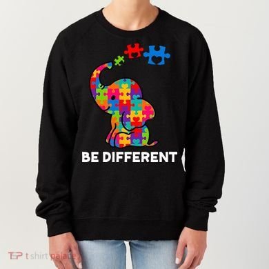 Be Different Autism Awareness Elephant Women's Sweatshirt