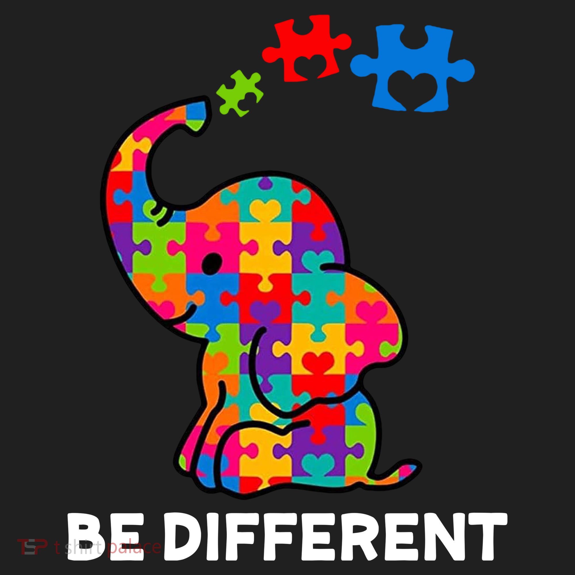 Be Different Autism Awareness Elephant Women's Sweatshirt