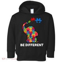 Be Different Autism Awareness Elephant Toddler Hoodie thumb 0