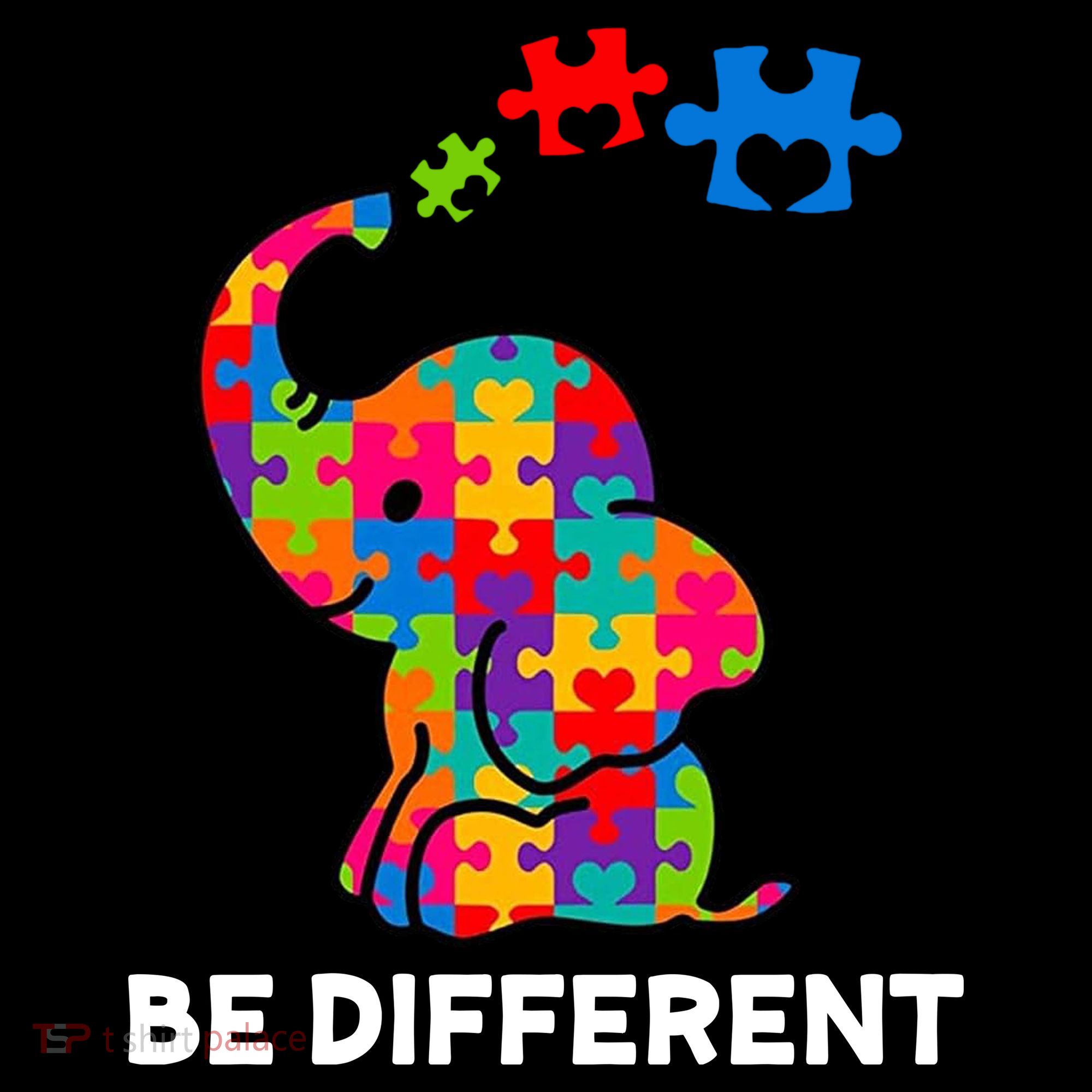 Be Different Autism Awareness Elephant Toddler Hoodie