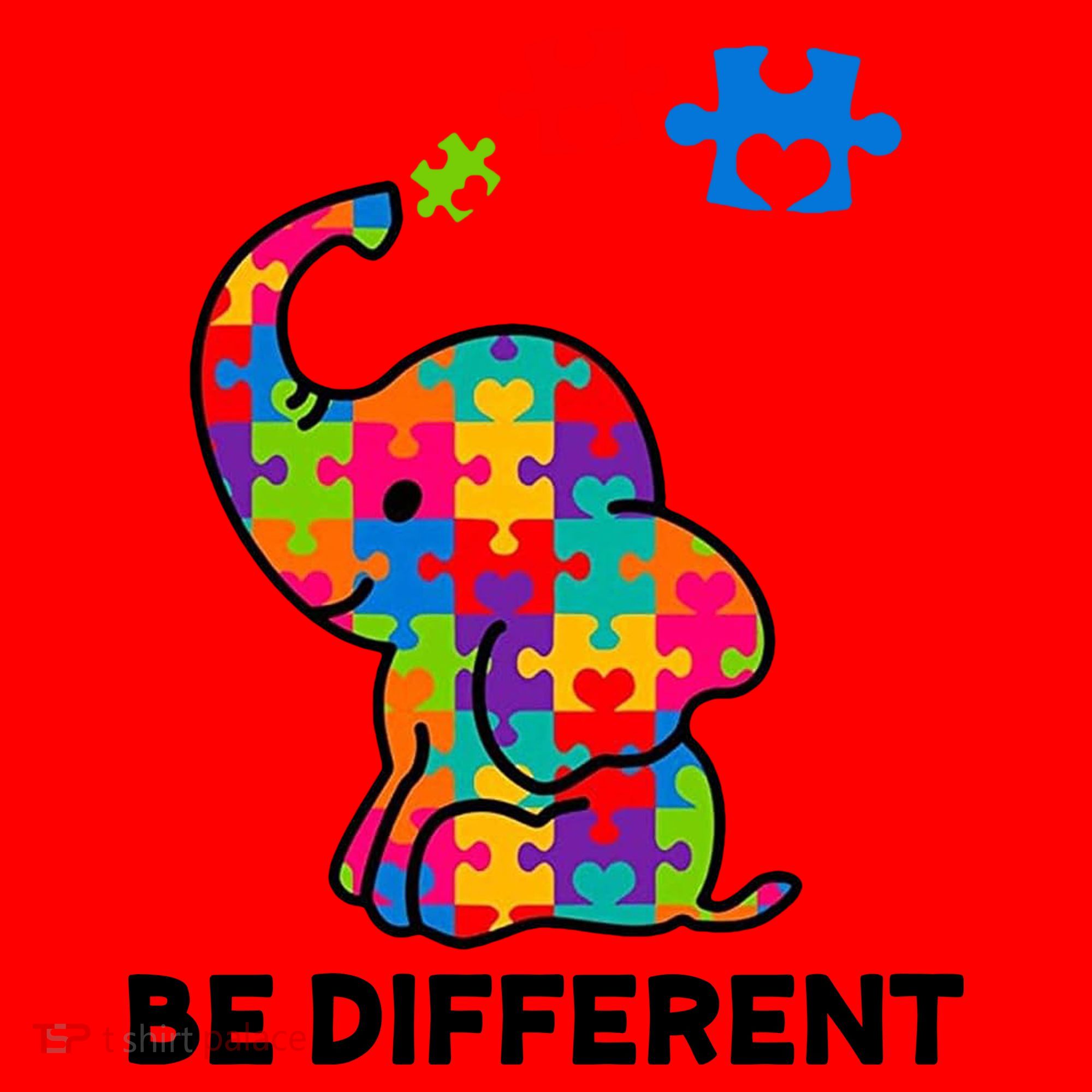 Be Different Autism Awareness Elephant Santa Hat