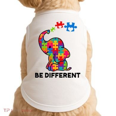 Be Different Autism Awareness Elephant Doggie Tank