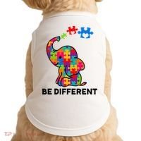 Be Different Autism Awareness Elephant Doggie Tank thumb 0
