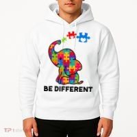 Be Different Autism Awareness Elephant Hoodie thumb 2
