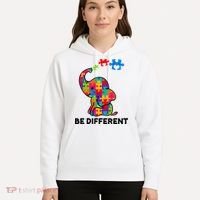 Be Different Autism Awareness Elephant Hoodie thumb 5