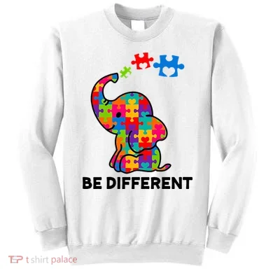 Be Different Autism Awareness Elephant Sweatshirt