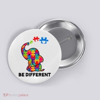 Be Different Autism Awareness Elephant Button