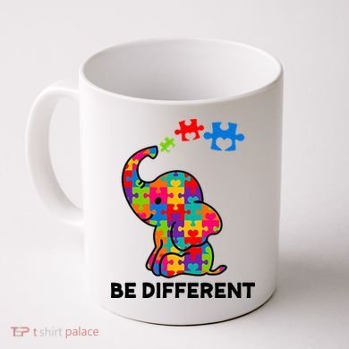 Be Different Autism Awareness Elephant Coffee Mug