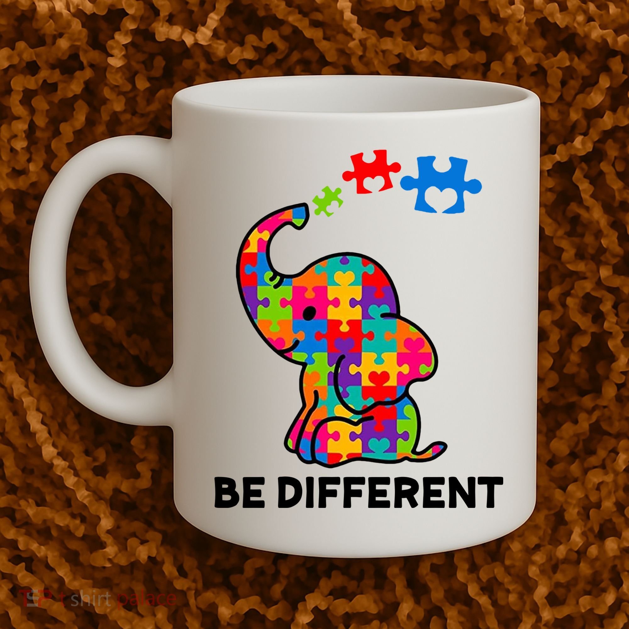 Be Different Autism Awareness Elephant Coffee Mug