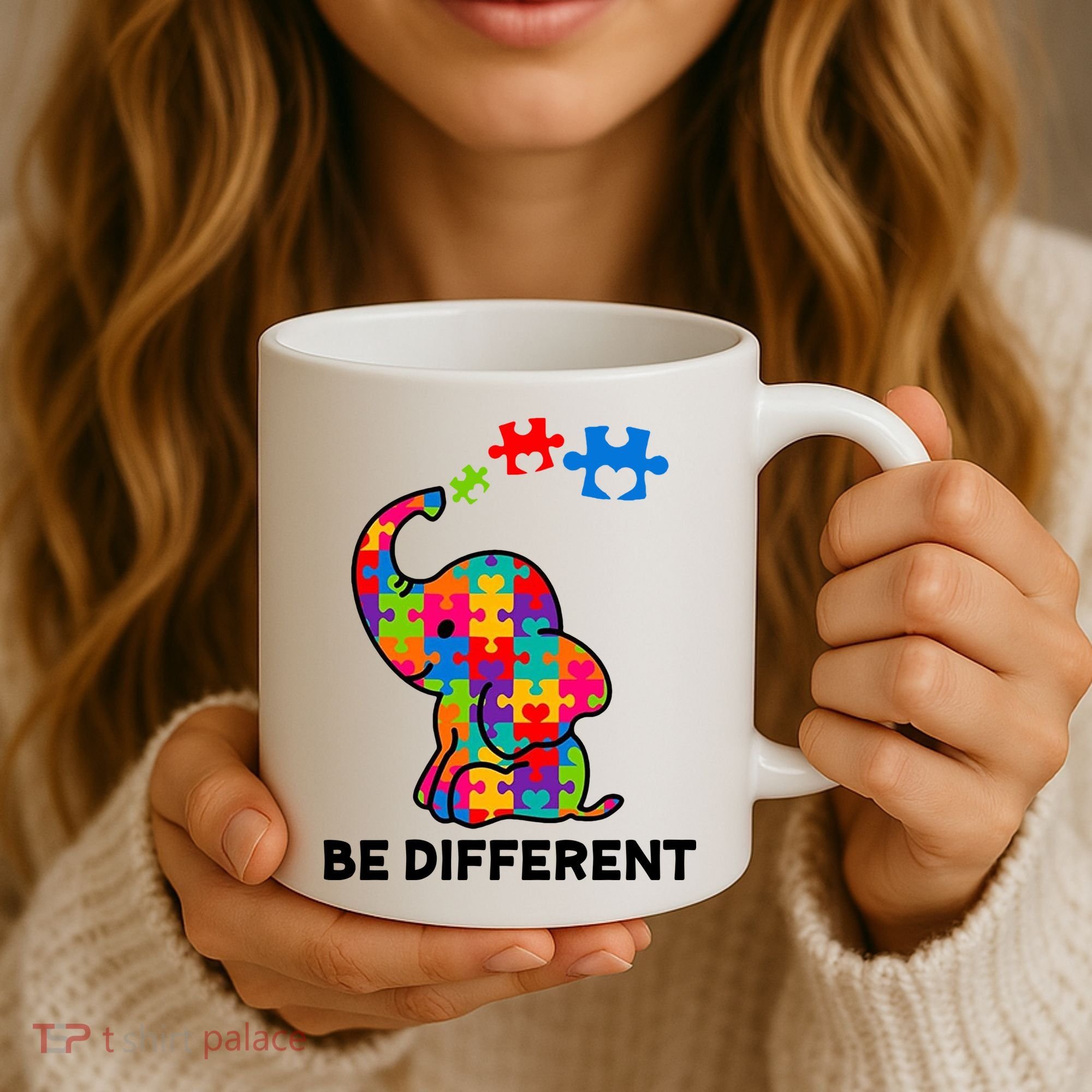 Be Different Autism Awareness Elephant Coffee Mug