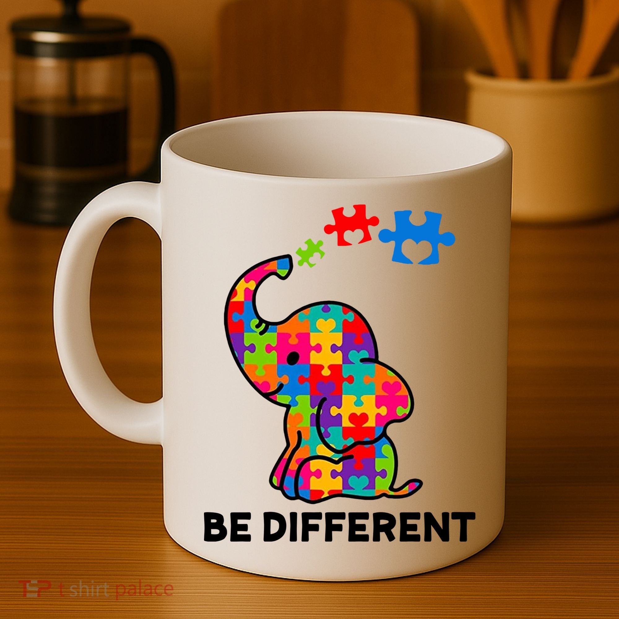 Be Different Autism Awareness Elephant Coffee Mug