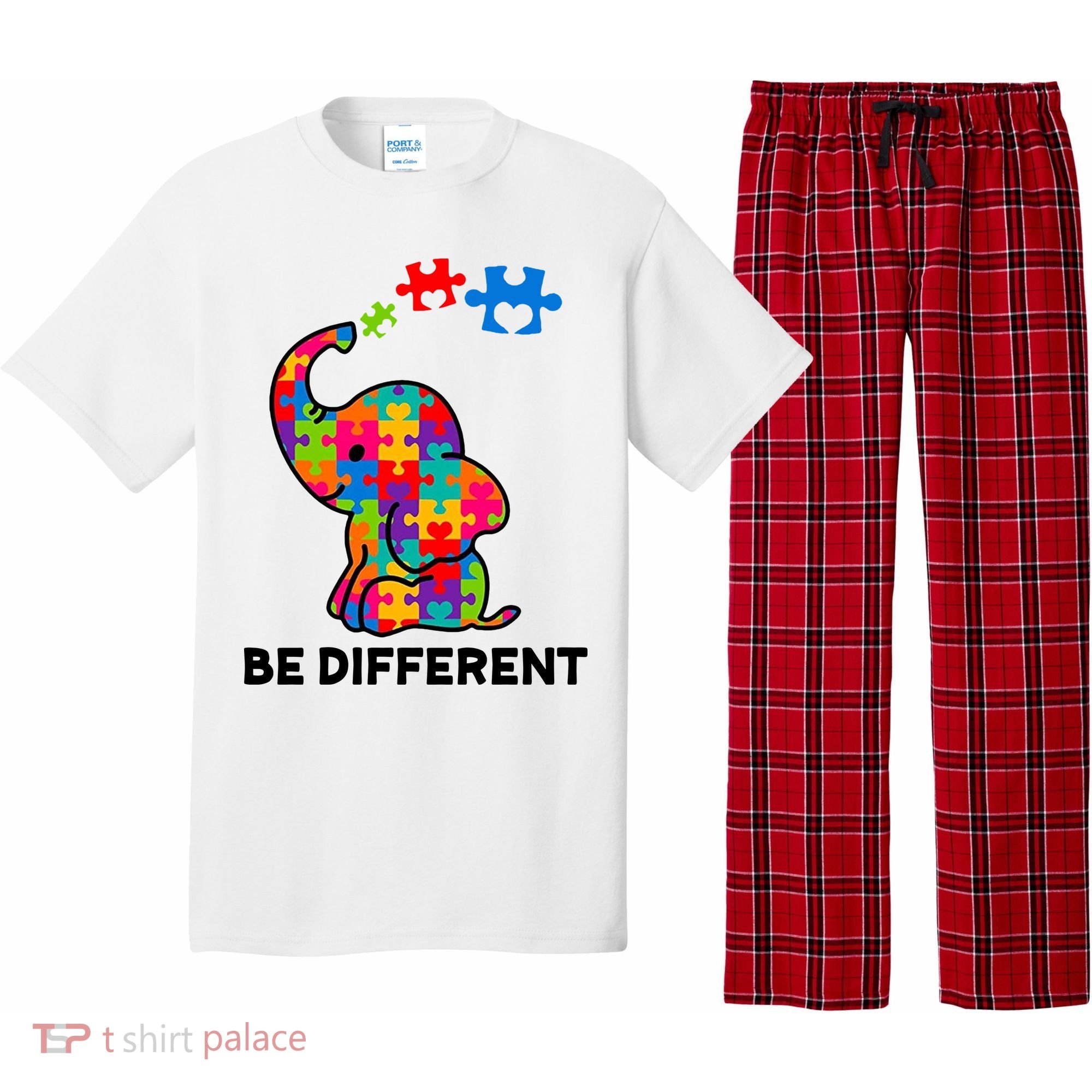 Be Different Autism Awareness Elephant Pajama Set