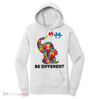 Be Different Autism Awareness Elephant Women's Hoodie
