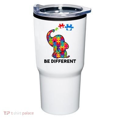 Be Different Autism Awareness Elephant Tumbler