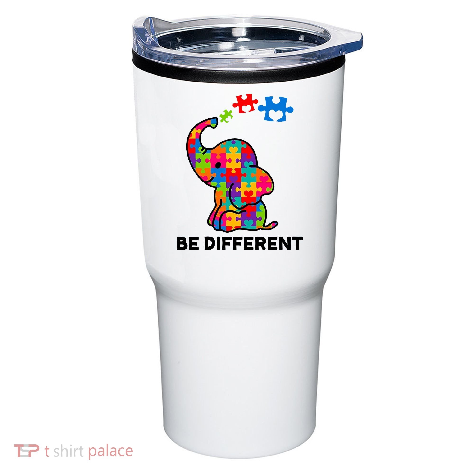 Be Different Autism Awareness Elephant Tumbler