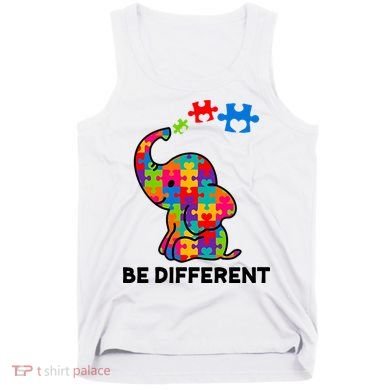Be Different Autism Awareness Elephant Tank Top