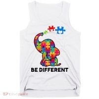 Be Different Autism Awareness Elephant Tank Top thumb 0