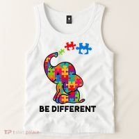 Be Different Autism Awareness Elephant Tank Top thumb 2