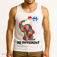 Be Different Autism Awareness Elephant Tank Top thumb 3