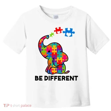 Be Different Autism Awareness Elephant Toddler T-Shirt