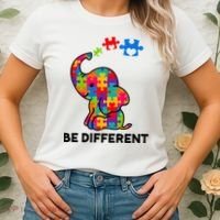 Be Different Autism Awareness Elephant Women's T-Shirt thumb 2
