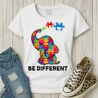 Be Different Autism Awareness Elephant Women's T-Shirt thumb 3