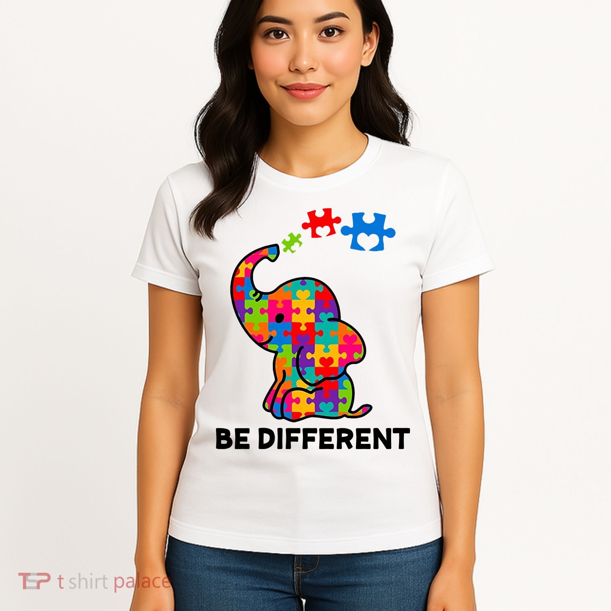 Be Different Autism Awareness Elephant Women's T-Shirt