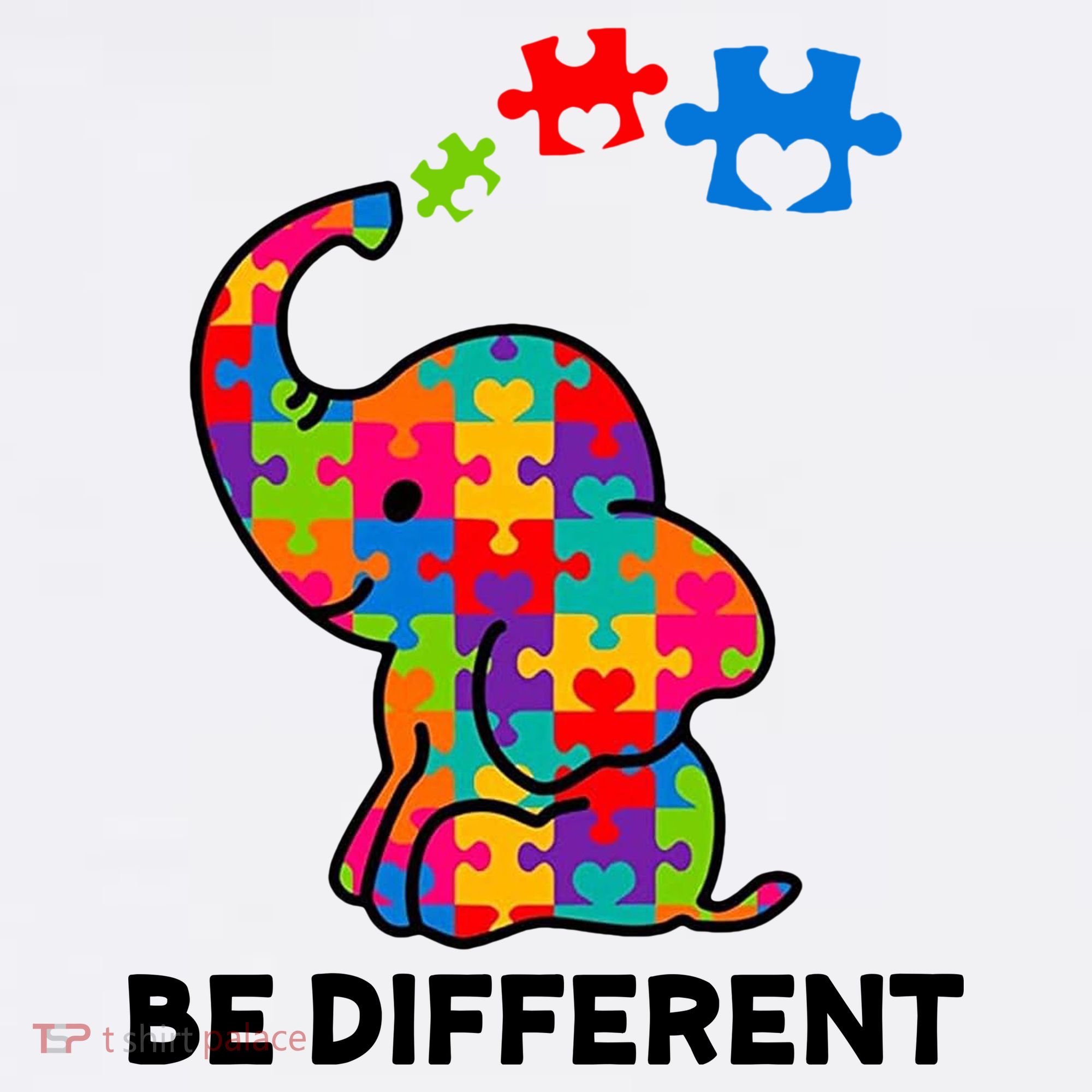 Be Different Autism Awareness Elephant Women's T-Shirt