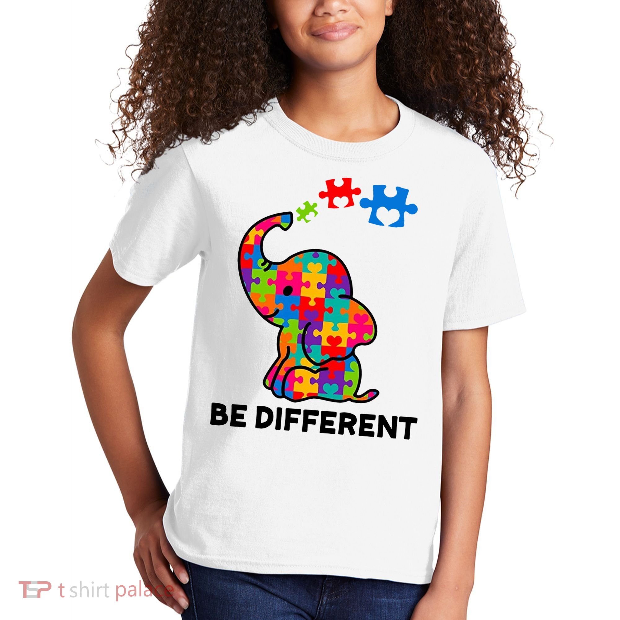 Be Different Autism Awareness Elephant Kids T-Shirt