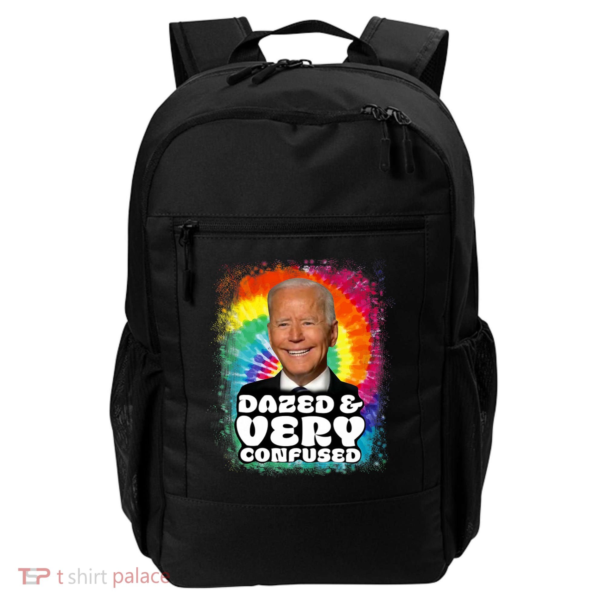 Biden Dazed And Very Confused Tiedye Funny Anti Joe Biden Backpack