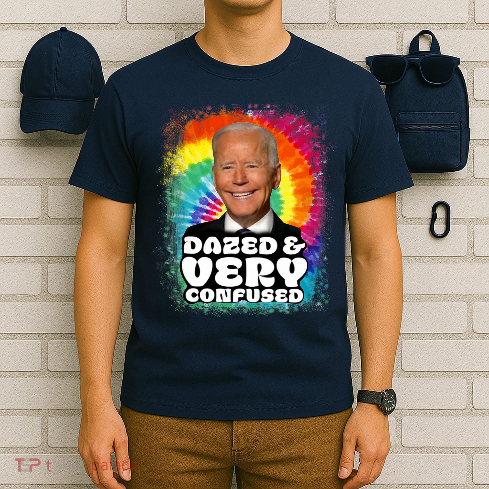 Biden Dazed And Very Confused Tiedye Funny Anti Joe Biden T-Shirt