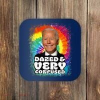 Biden Dazed And Very Confused Tiedye Funny Anti Joe Biden Coaster thumb 0