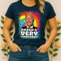 Biden Dazed And Very Confused Tiedye Funny Anti Joe Biden Women's T-Shirt thumb 2