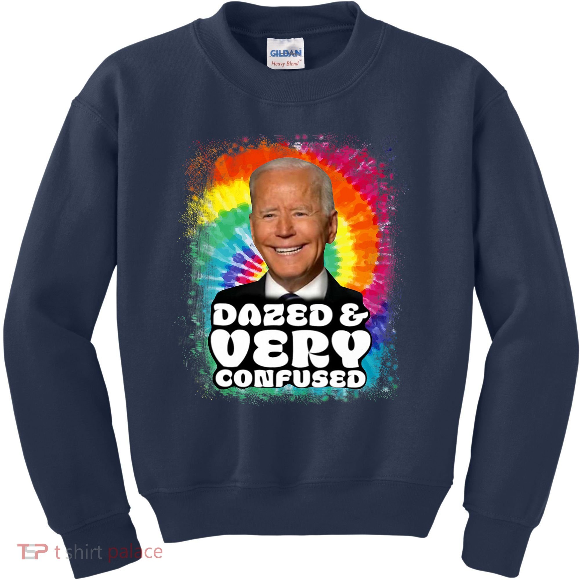 Biden Dazed And Very Confused Tiedye Funny Anti Joe Biden Kids Sweatshirt