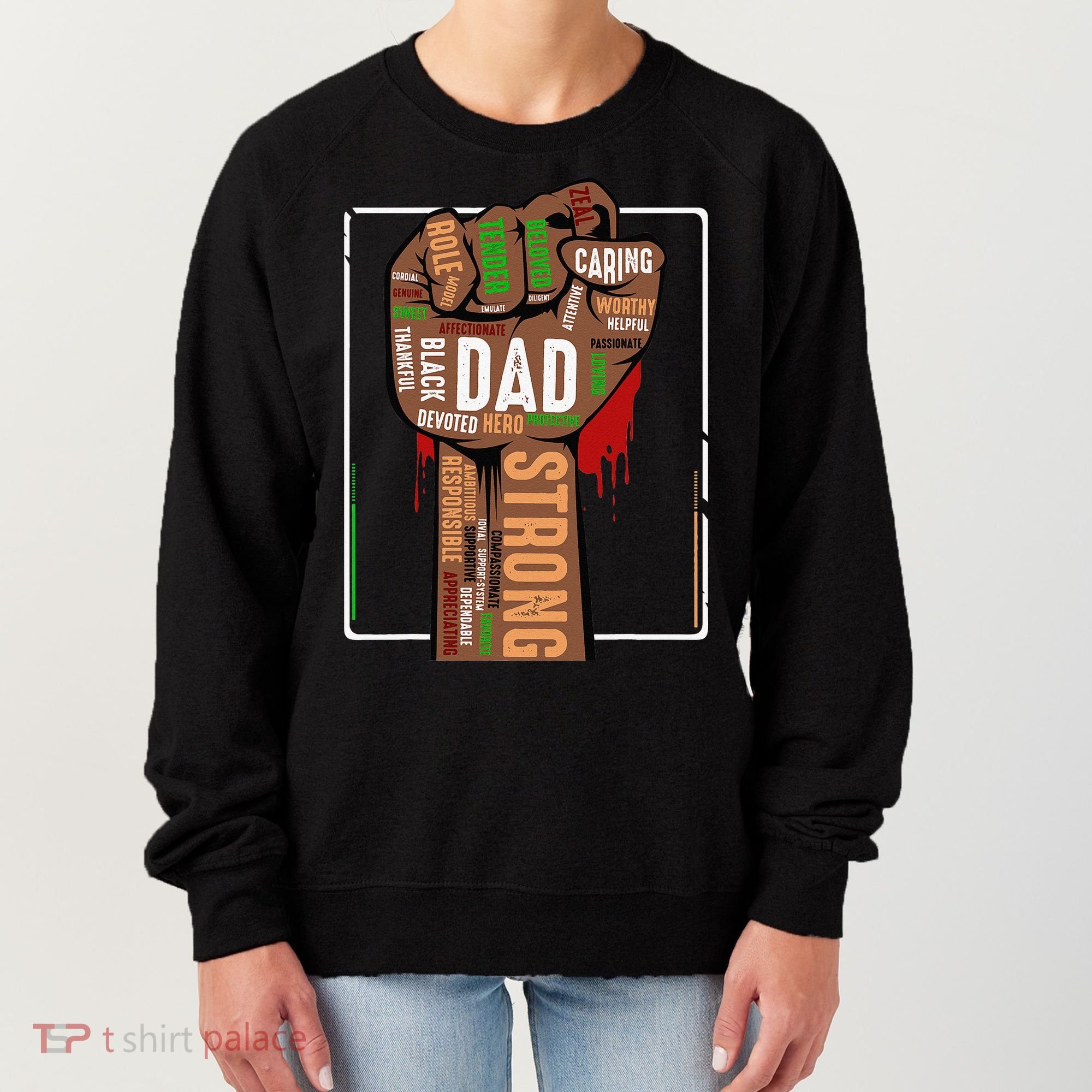 Black Dad African American Melanin Pride Black History Month Women's Sweatshirt