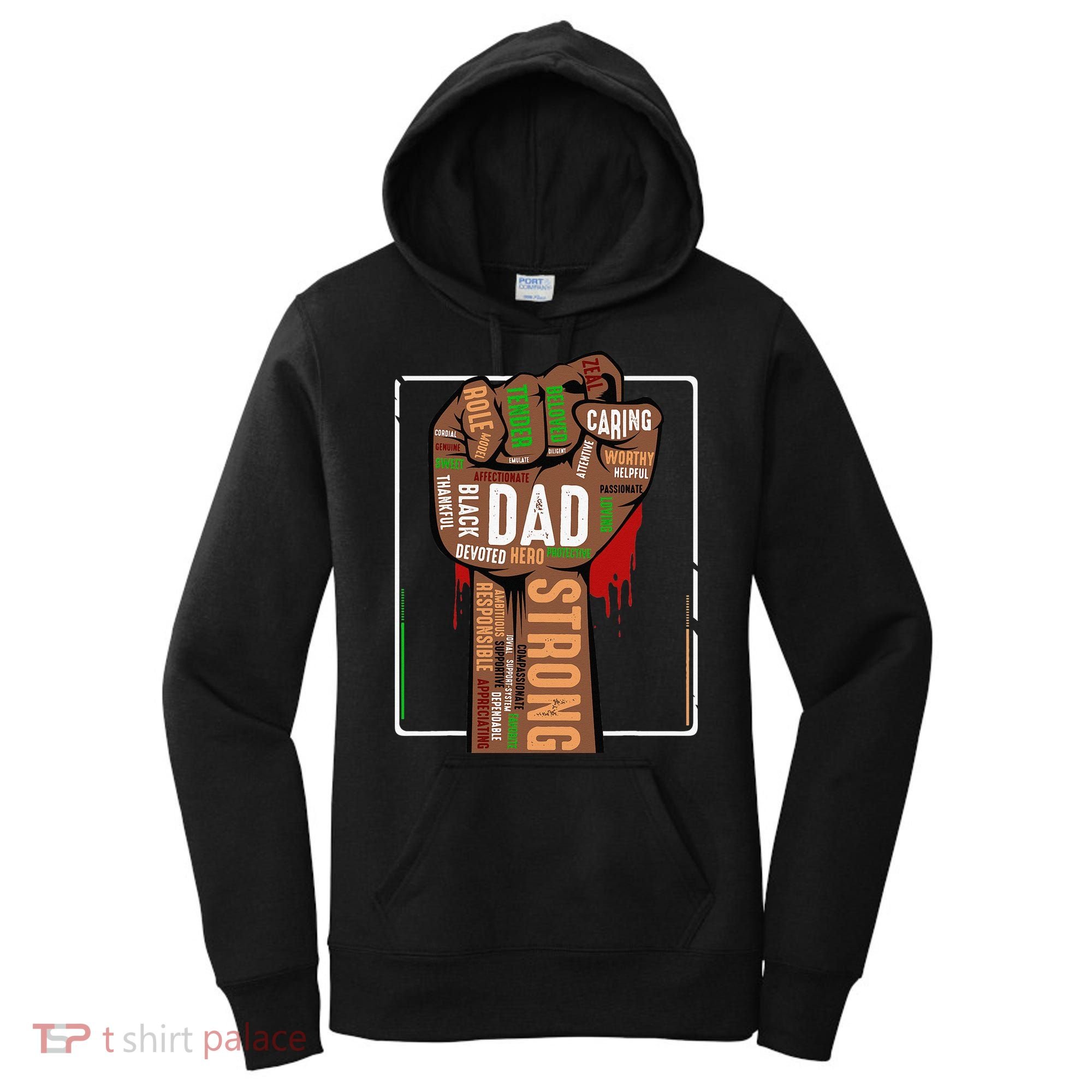 Black Dad African American Melanin Pride Black History Month Women's Hoodie